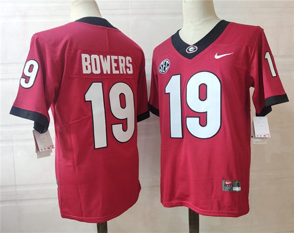 Men Georgia Bulldogs #19 Bowers Red Nike 2025 NCAA Jersey->ncaa teams->NCAA Jersey